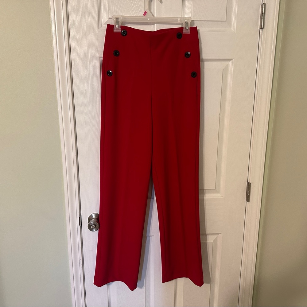 Stylish Red Wide-Leg Pants